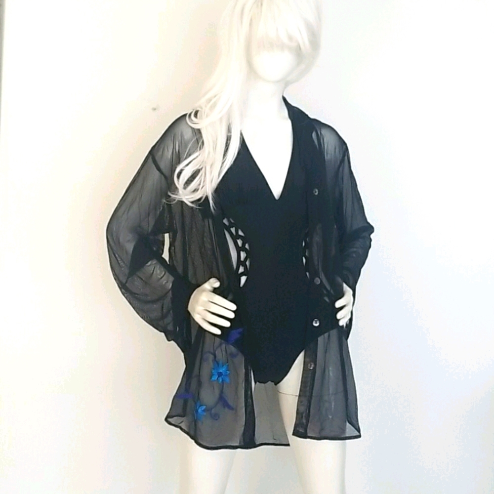 Mesh swim coverup shirt